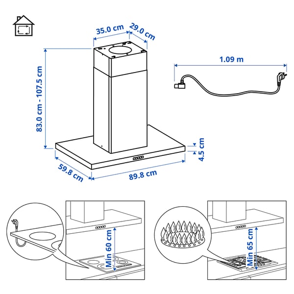 Illustration with measurements for the product: SVÄVANDE.