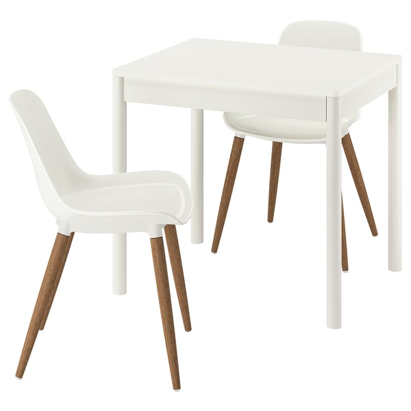TONSTAD Table and 2 chairs, off-white/white, 80/120x70 cm