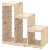 TROFAST natural pine wood storage: 3-tier, interconnected cubes; simple, modular design.