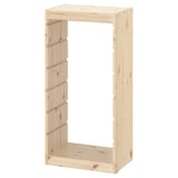 TROFAST pine storage frame, open design with adjustable shelves.