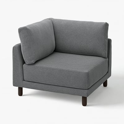 UPPÅKRA grey chair, modern design with wide cushions, wooden legs, cosy and stylish.
