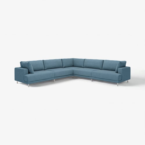 UPPÅKRA sectional sofa, blue, modern design, cushioned comfort, corner shape.