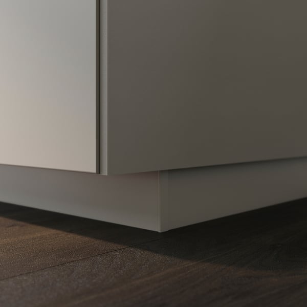 UPPLÖV plinth in matt beige for kitchen, recycled plastic.