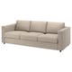 VIMLE sofa, beige, fabric, 3-seater, rectangular, with armrests.