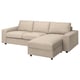 VIMLE sectional sofa, beige, l-shaped, cosy fabric, storage chaise, sleeper sofa.