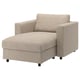 VIMLE beige sectional sofa, l-shaped, fabric upholstery, modern design.