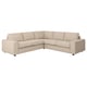 VIMLE sectional sofa, tan. Modern l-shape, soft cushions, neutral colour.
