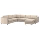 VIMLE sectional sofa, beige, fabric, l-shape, plush cushions.