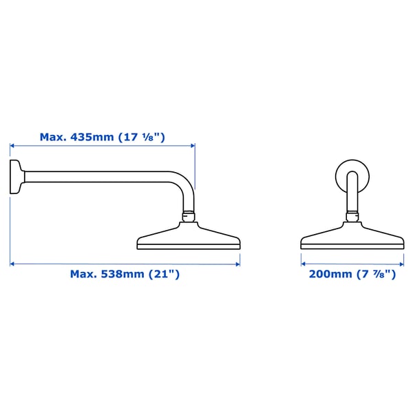 Illustration with measurements for the product: VOXNAN.