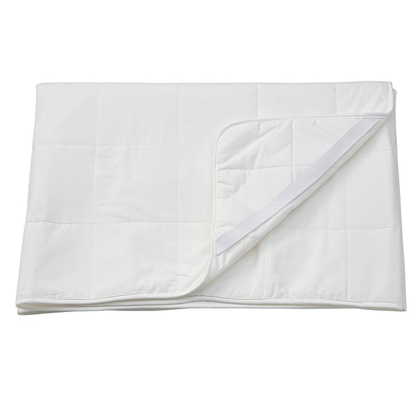 ÄNGSKORN white mattress protector, quilted, lyocell/cotton blend, rectangular, elastic corners.