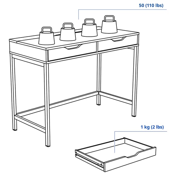Illustration with measurements for the product: ALEX.