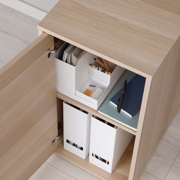 Setup view of ALEX unit with organised storage boxes and compartments.