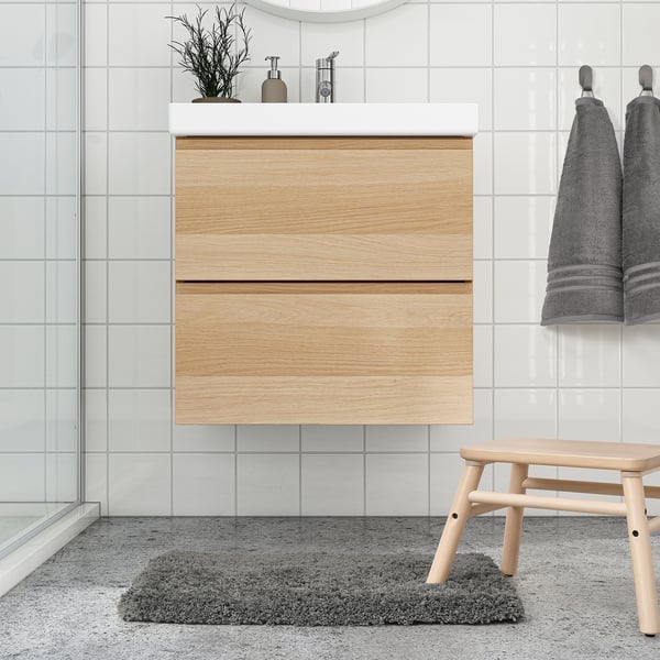 ALMTJÄRN Bath mat, dark grey, 40x60 cm