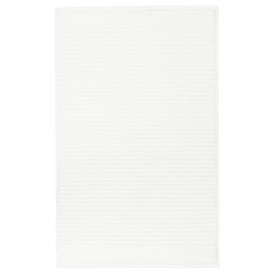 White ALSTERN cotton bath mat - textured, absorbent, square, 100% cotton, quick-dry.