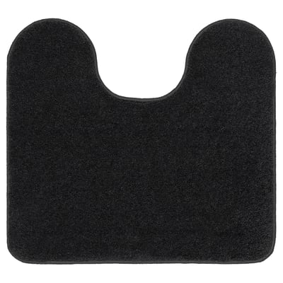 BACKMÅRA black bath mat, soft recycled polyester, u-shape, non-slip latex backing.