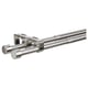 BEKRÄFTA chrome curtain rod set with brackets and finials. Modern metallic, sleek design.