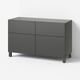 BESTÅ Storage combination w doors/drawers, dark grey/Lappviken/Stubbarp dark grey, 120x42x74 cm
