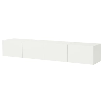BESTÅ TV bench with doors, white/Lappviken white, 240x42x38 cm