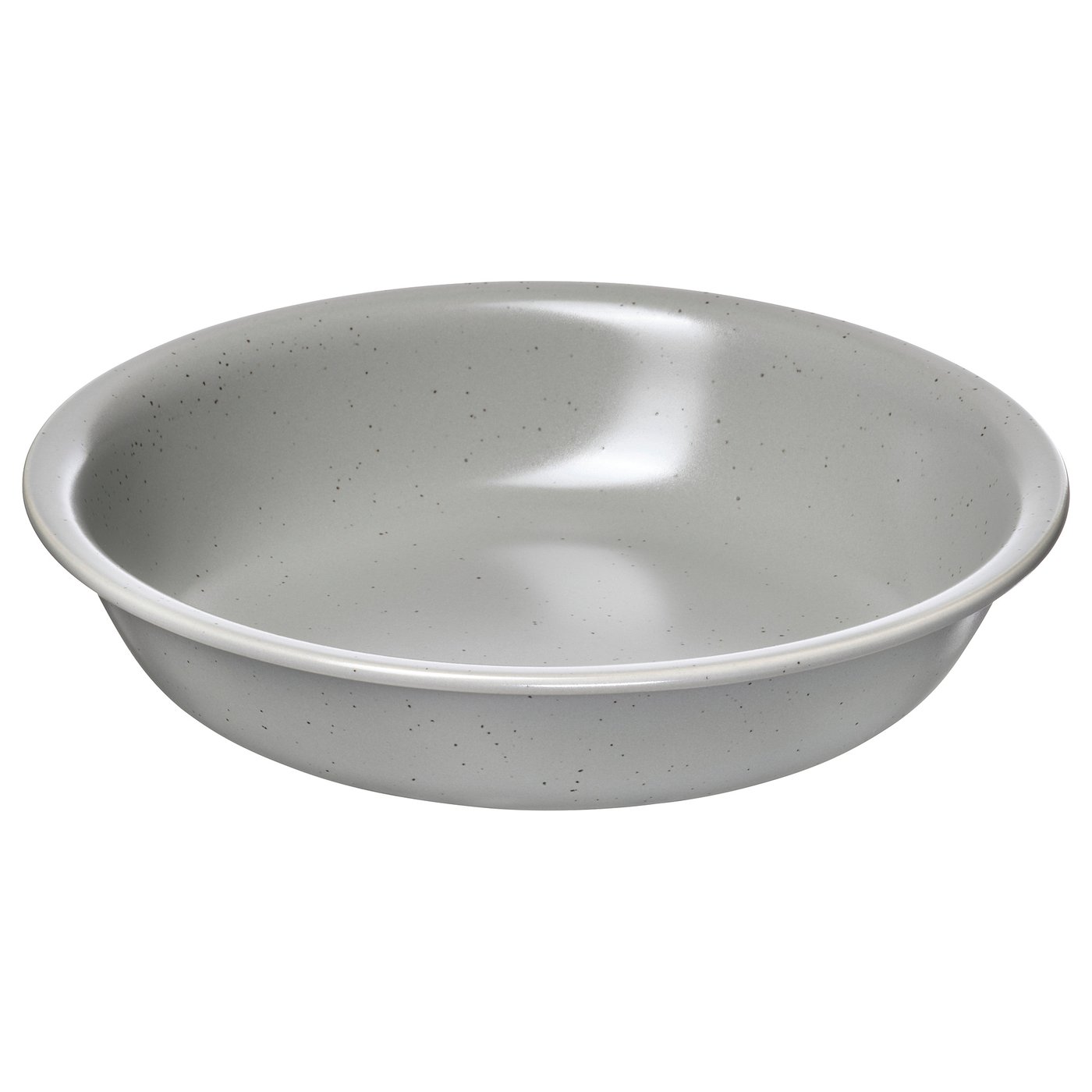 DAGGASTER bowl, grey stoneware, wide round shape, speckled matte finish.