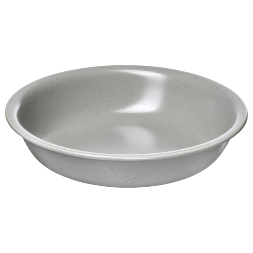 DAGGASTER bowl, grey stoneware, wide round shape, speckled matte finish.