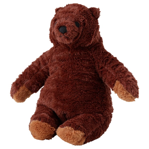 DJUNGELSKOG: brown plush teddy bear, soft, huggable, made of polyester.