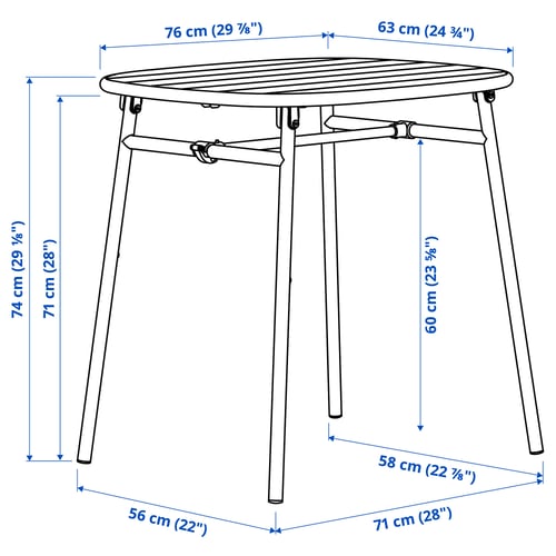 Illustration with measurements for the product: DUVSKÄR.