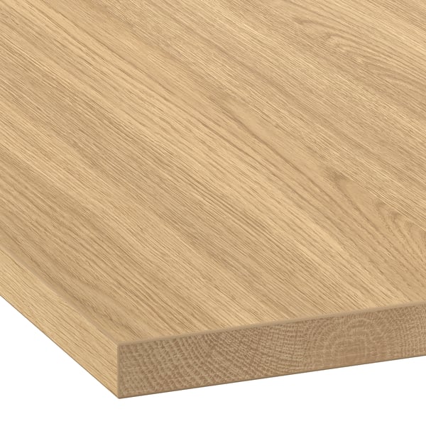 EKBACKEN Custom made worktop, light oak effect/laminate, 63.6-125x2.8 cm