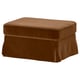 EKTORP Footstool with storage, Alhamn dark yellow-brown