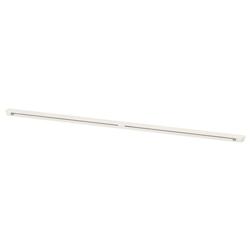 An ENHET storage rail, white, made of powder-coated steel, designed for organising kitchen or bathroom items.