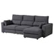 Grey ESKILSTUNA sofa, comfy & adjustable design with high back, fabric & wooden structure.
