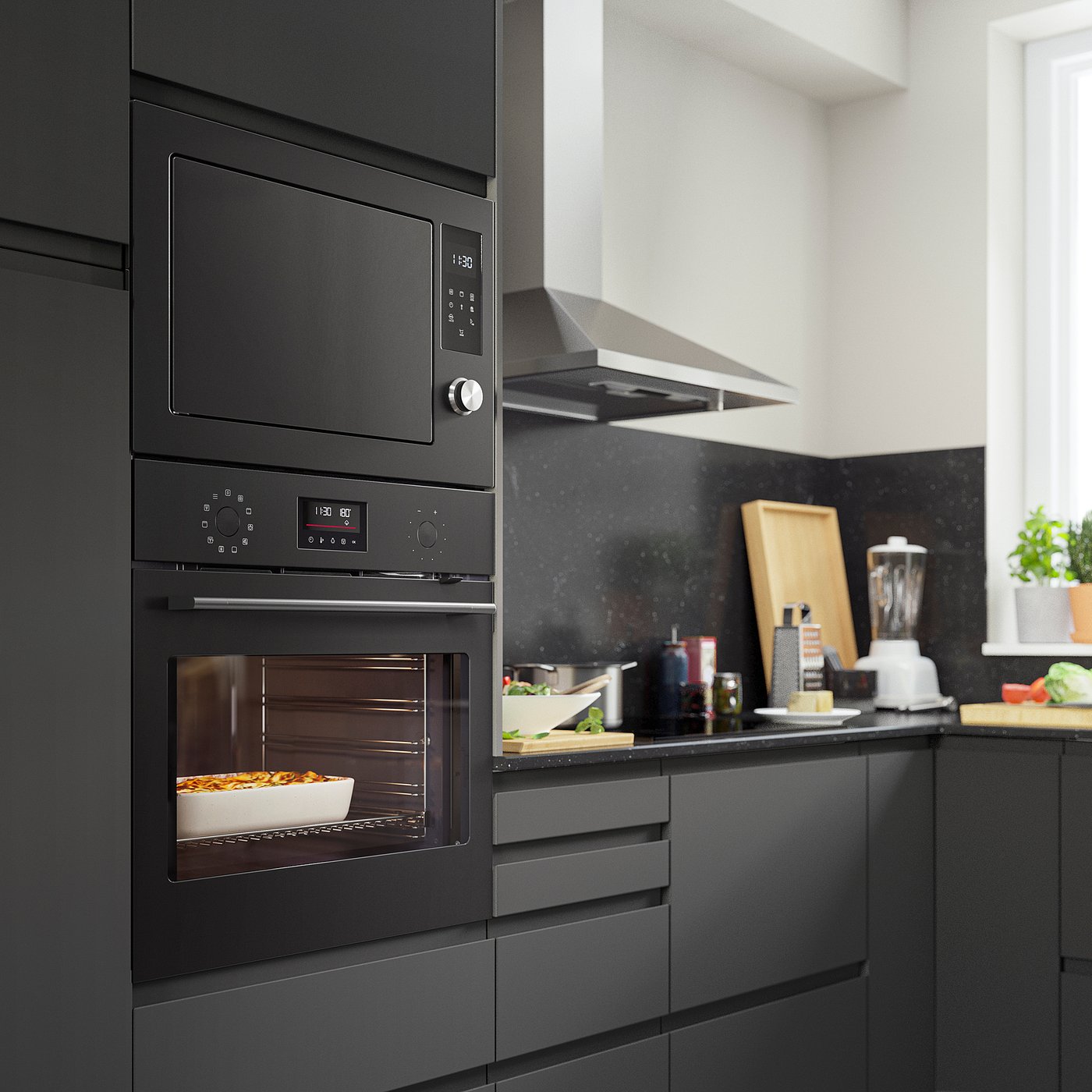 FRILLESBO True fan oven, added steam function bake function/black IKEA 500