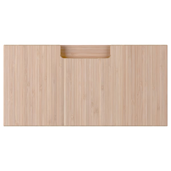 FRÖJERED bamboo drawer front, natural wood colour, rectangular shape with sleek design and integrated handle.