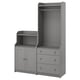 Light gray HAUGA combo: wardrobe & dresser, modern & classic design, wood materials.