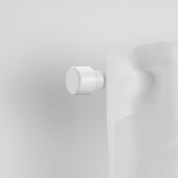 HELTUSS white finial, small, round, minimalist design, plastic.