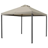 HIMMELSÖ beige gazebo. Square canopy on 4 posts. Shade for patio.