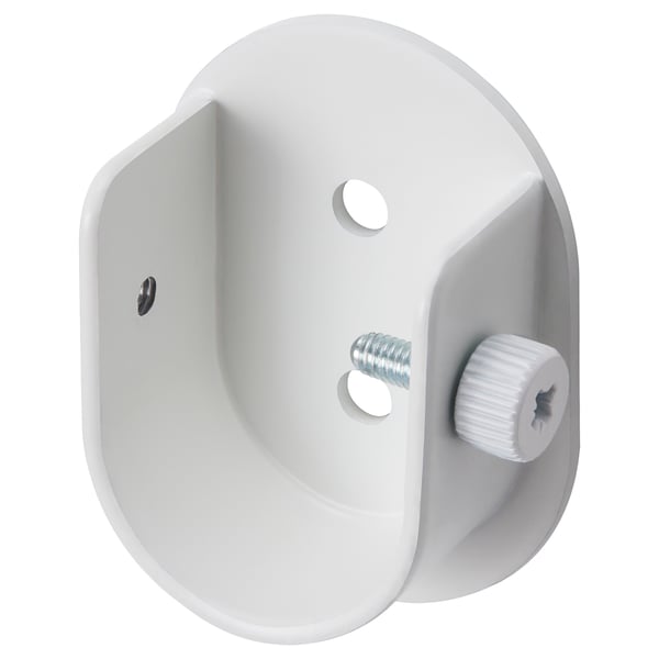 White curtain bracket, powder-coated, galvanised screws