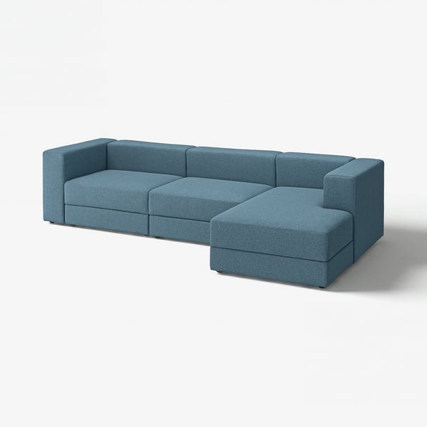 JÄTTEBO sectional sofa, blue, modern, modular design with storage.