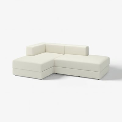 JÄTTEBO modular sofa in white with two chaise longues, featuring clean lines and deep seats.