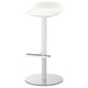 JANINGE white bar stool: sleek design, round seat, adjustable, metal base.