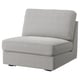A KIVIK grey 1-seat sofa-bed with a hardwearing chenille fabric cover, featuring a compact and modern design for small spaces.