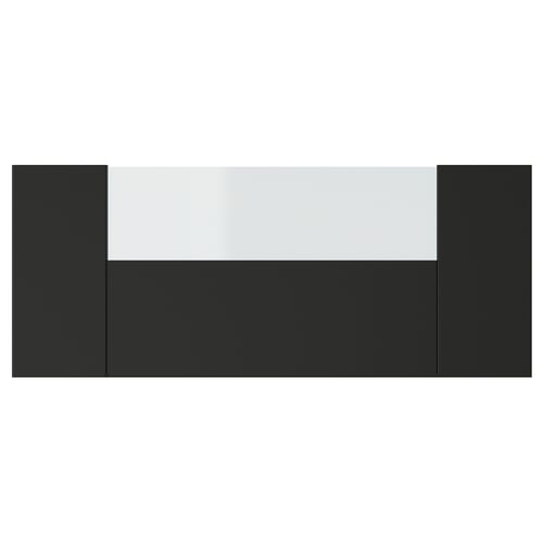 KNIVSHULT drawer front: sleek, black, rectangular, glass top, modern design.