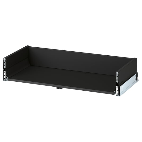 A KNIVSHULT black drawer with sleek dark finish, smooth-running, and full extension functionality.