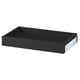Black KNIVSHULT drawer, made of steel and particleboard, rectangular, sleek handle-less design.