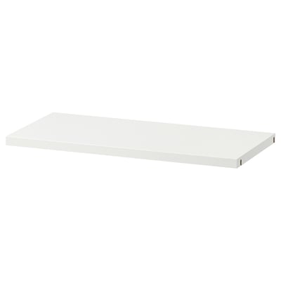KONSTRUERA white shelf, simple, rectangular, minimalist design, ideal for organising small items.