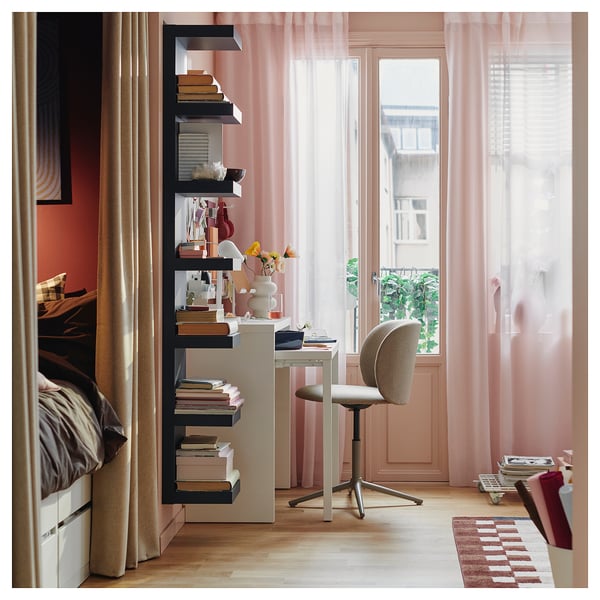 LÄNGDHOPP Pull-out desk, white, 90x39/71 cm