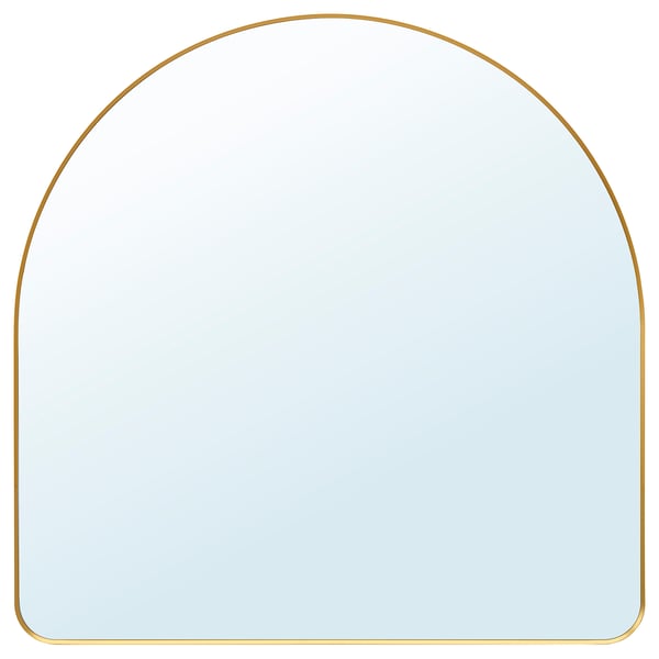 LINDBYN Mirror, gold-colour, 80x80 cm