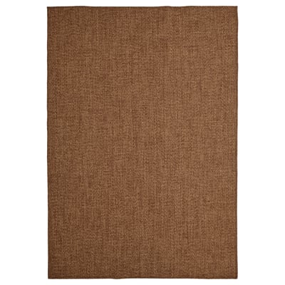 LYDERSHOLM rug, brown, rectangular, flat-woven, durable polypropylene.