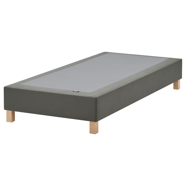 LYNGÖR Spring mattress base, incl leg/dark grey, 90x200 cm