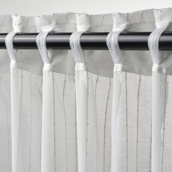 MATILDA Sheer curtains, 1 pair, white/with heading tape, 145x280 cm