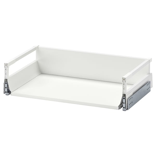 MAXIMERA white drawer, sleek modern design, sturdy steel runners, melamine bottom, ideal for organised storage.